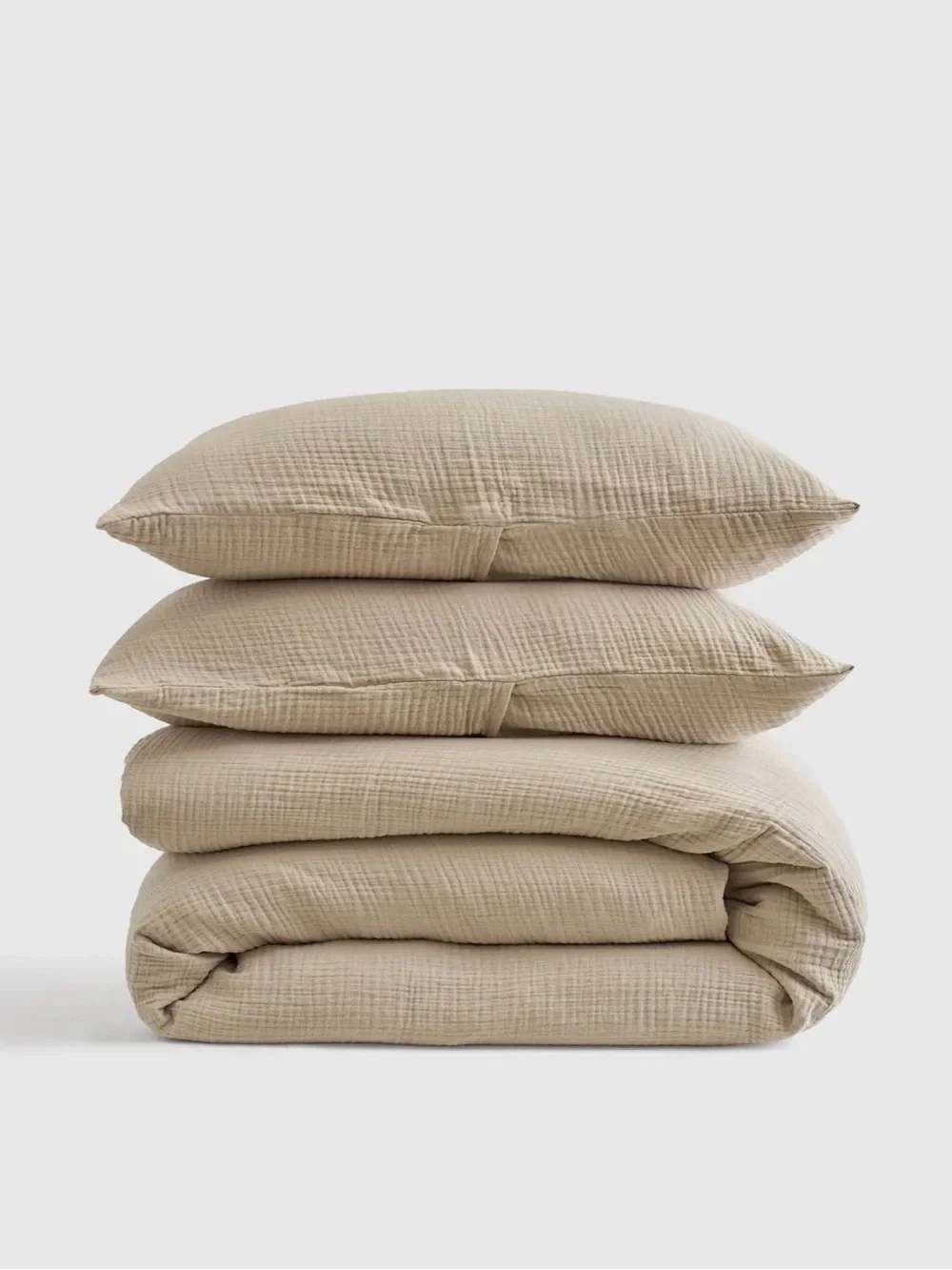 Quince Airy Gauze Duvet Cover Set in Dune, Full/Queen